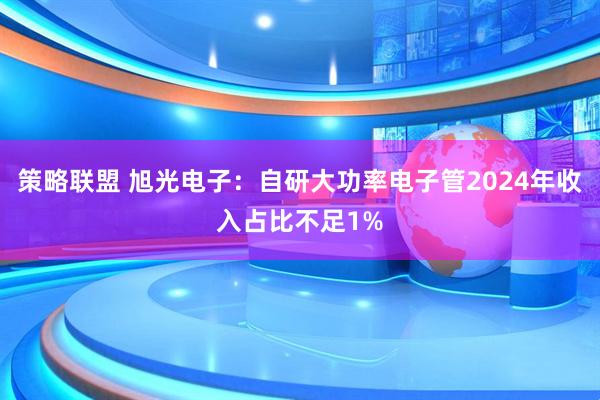 策略联盟 旭光电子：自研大功率电子管2024年收入占比不足1%